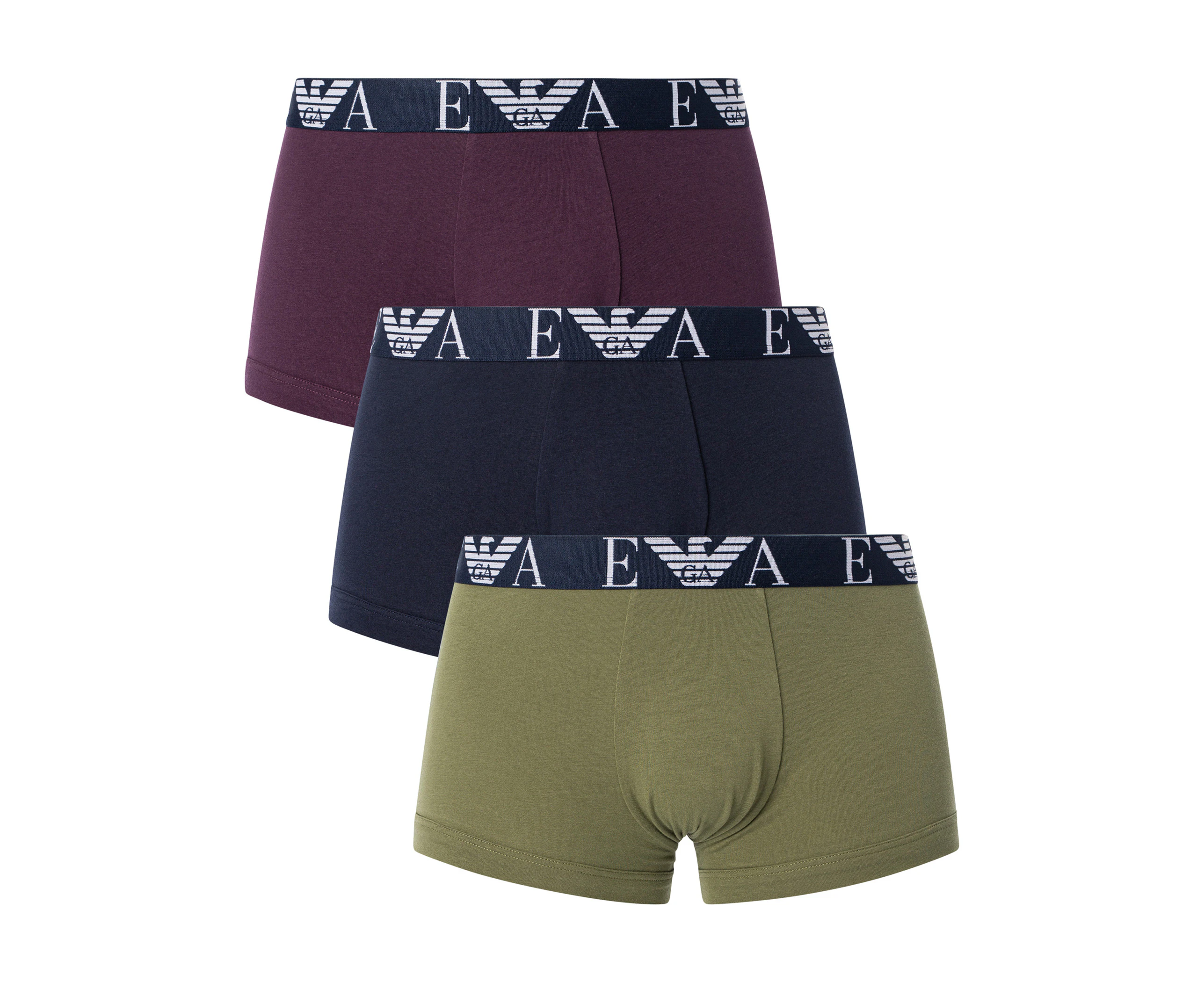 Emporio Armani Men's 3 Pack Trunks - Multicoloured