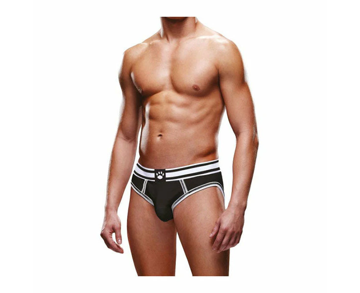 Prowler Open Back Brief White/Black