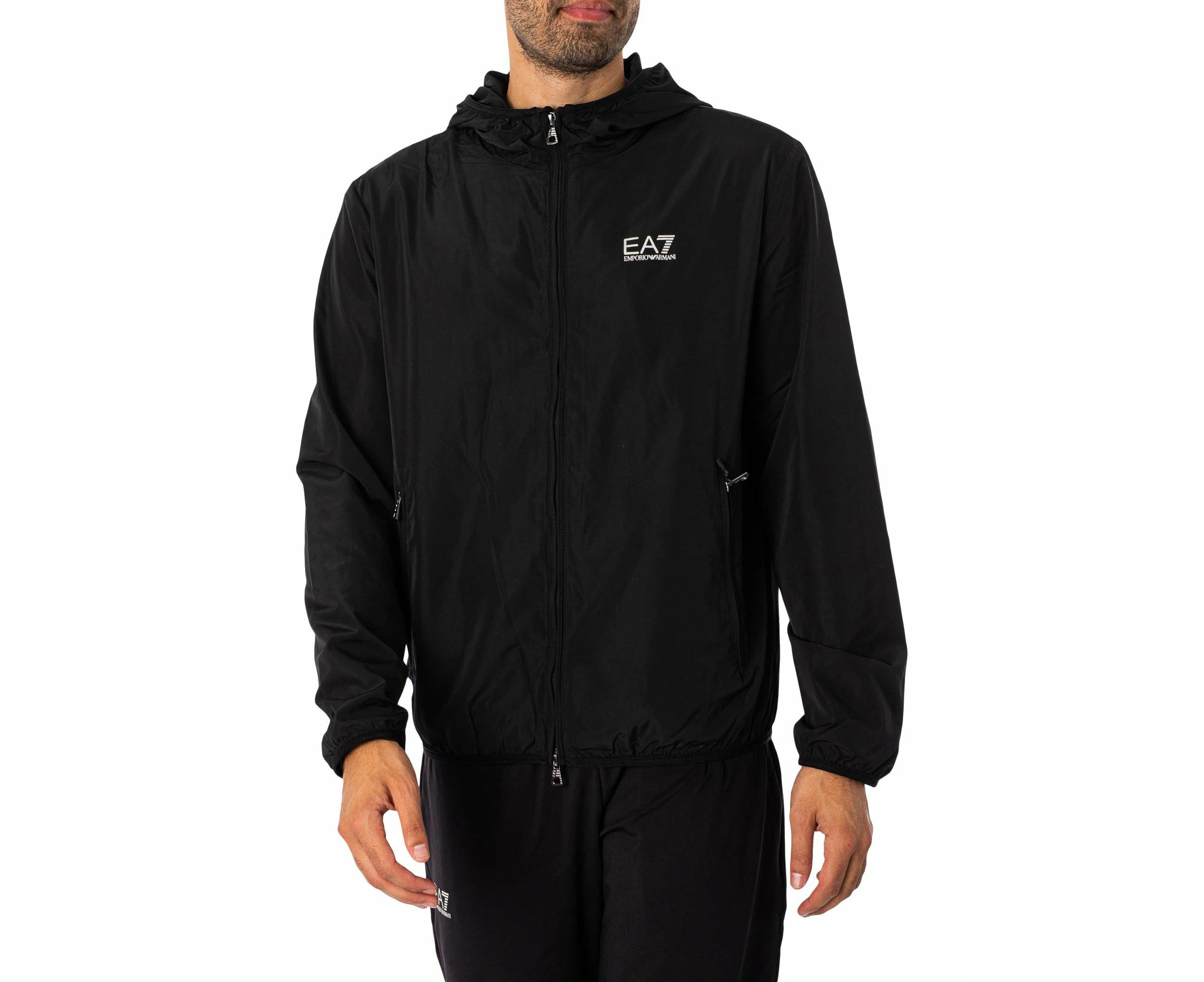 EA7 Men's Logo Lightweight Jacket - Black