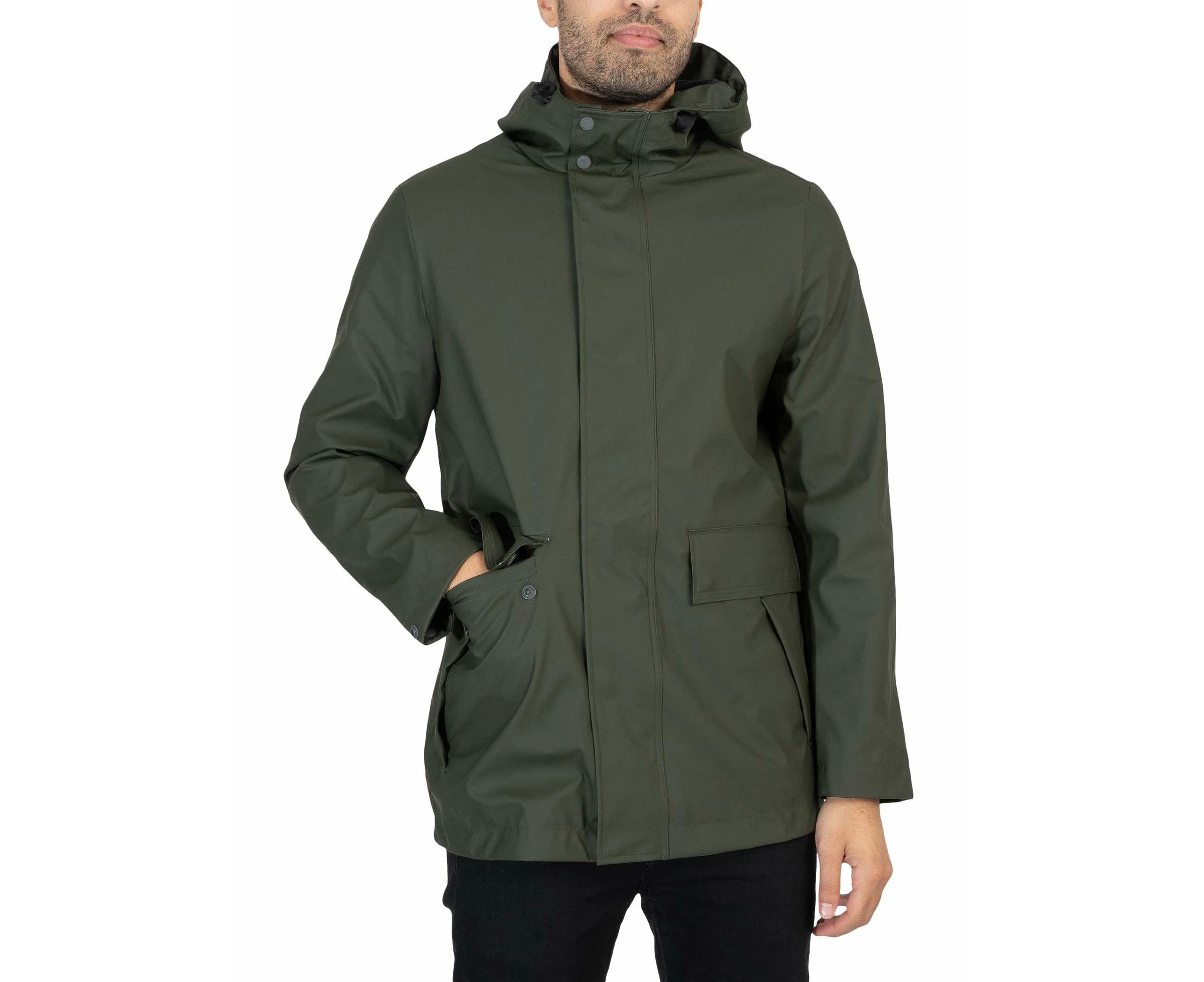 Hunter Men's Logo Rain Jacket - Green