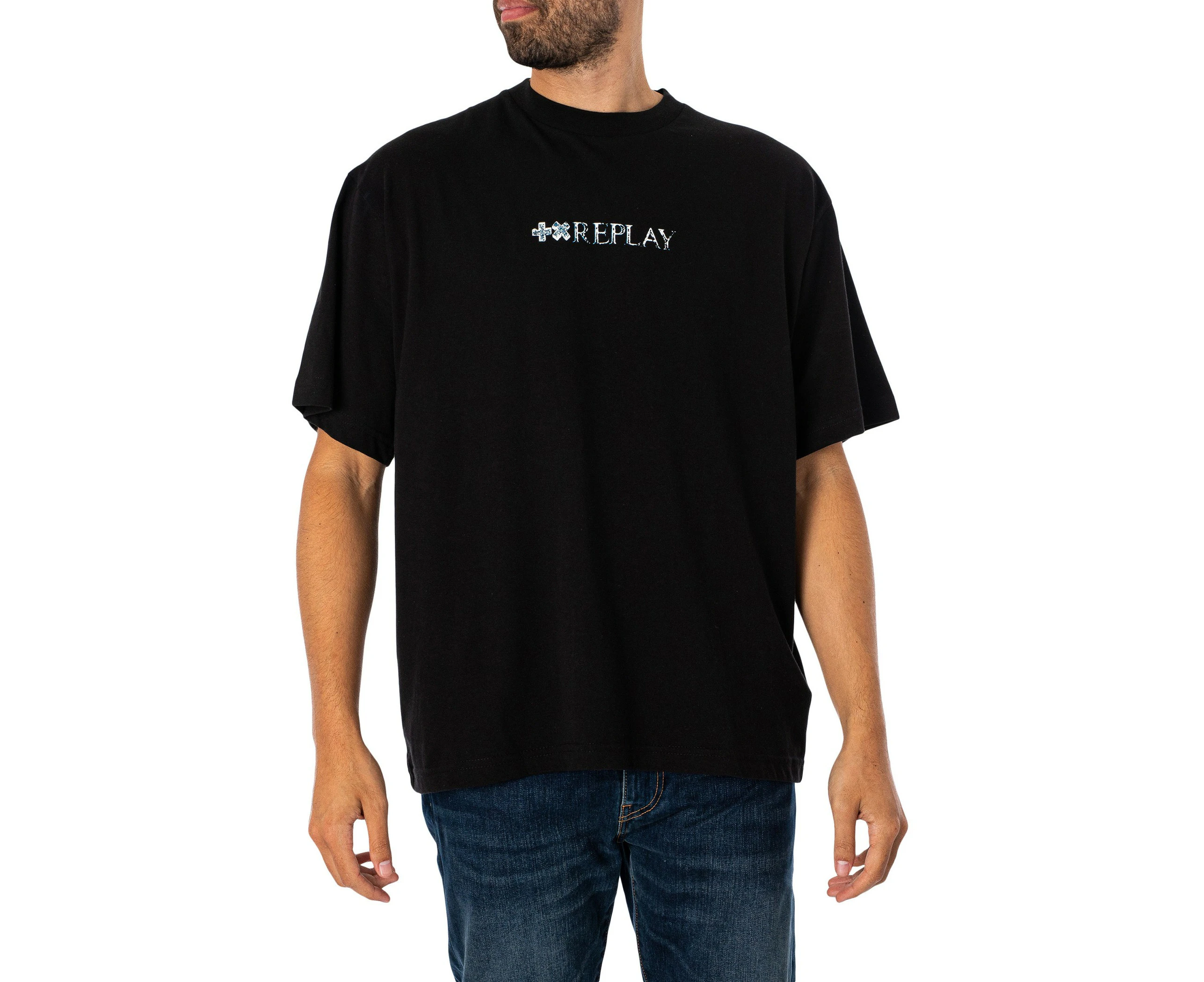 Replay Men's Logo Back Graphic T-Shirt - Black