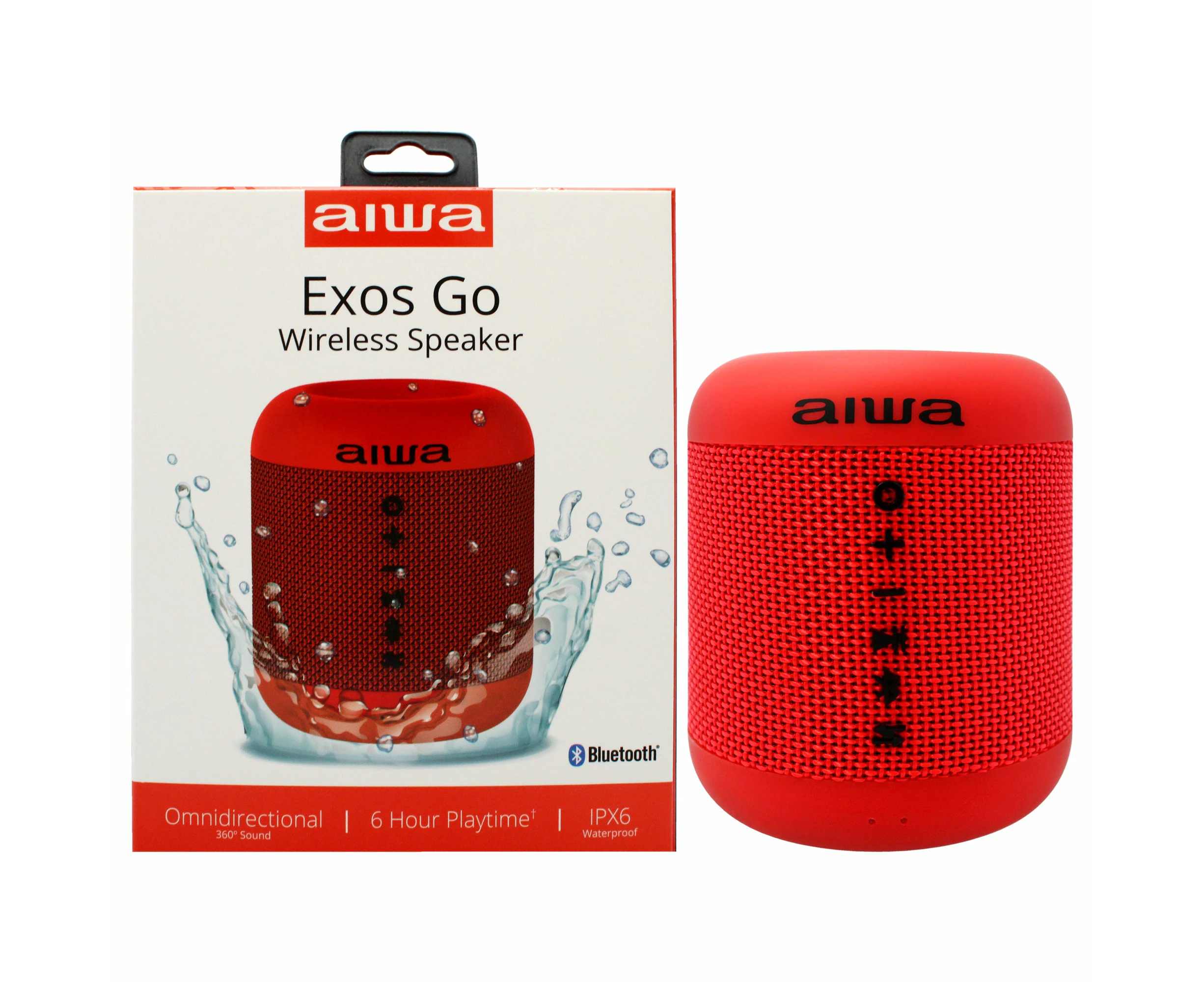 Aiwa Audio Exos Go Wireless Speaker Waterproof IPX6 - Red by Aiwa for Unisex - 1 Pc Speakers