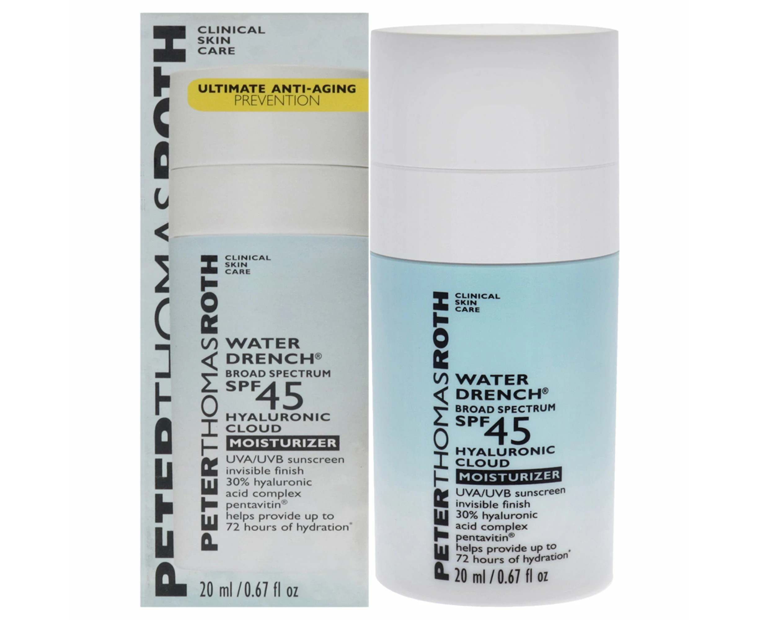 Water Drench Cloud Cream Moisturizer SPF 45 by Peter Thomas Roth for Unisex - 0.67 oz Cream