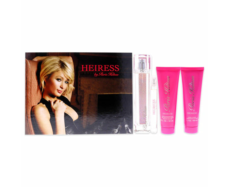 Paris Hilton Heiress by Paris Hilton for Women - 4 Pc Gift Set 3.4oz EDP Spray, 0.34oz EDP Spray, 3oz Body Lotion, 3oz Bath & Shower Gel