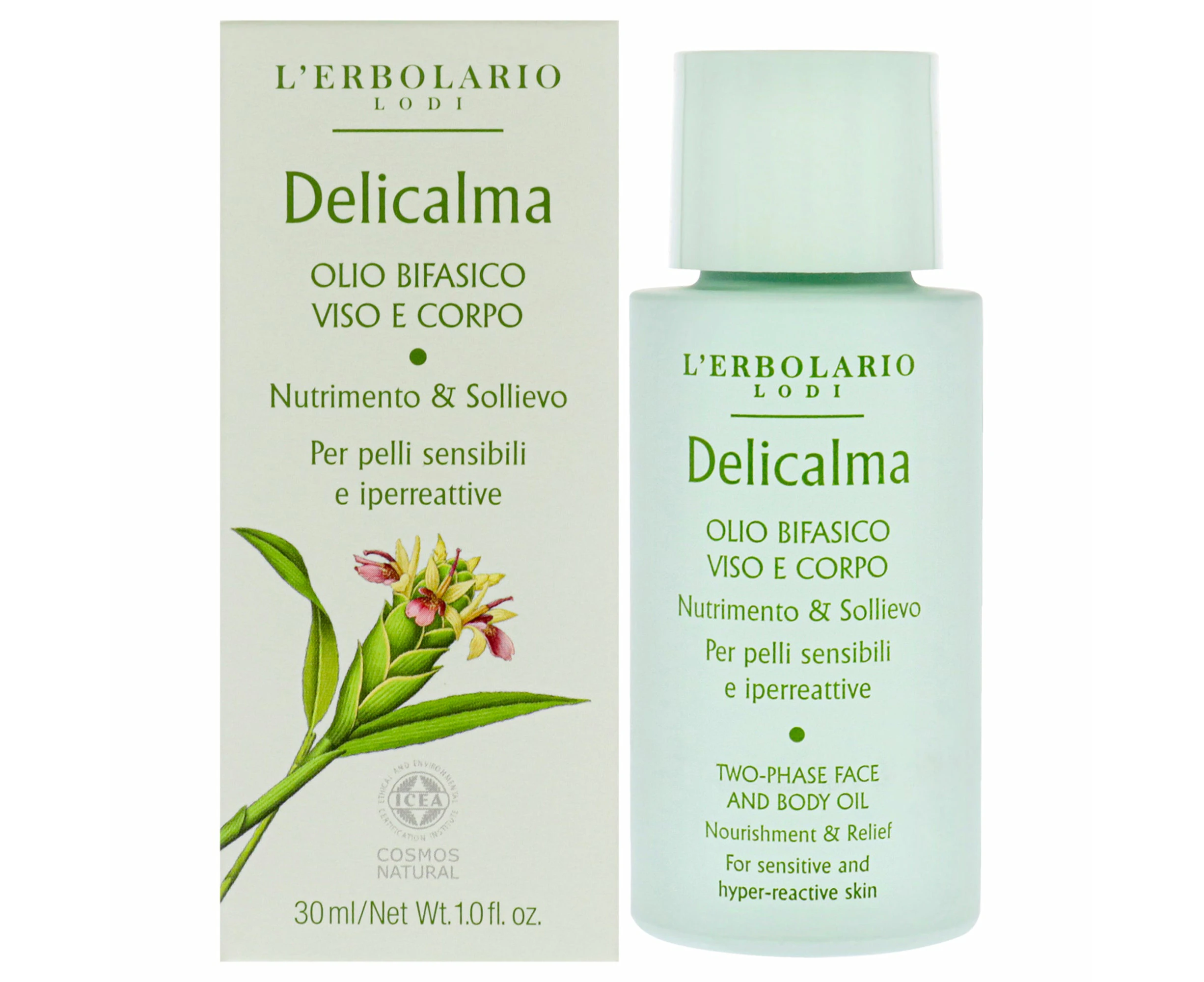 Delicalma Two-Phase Face and Body Oil by LErbolario for Unisex - 1 oz Oil