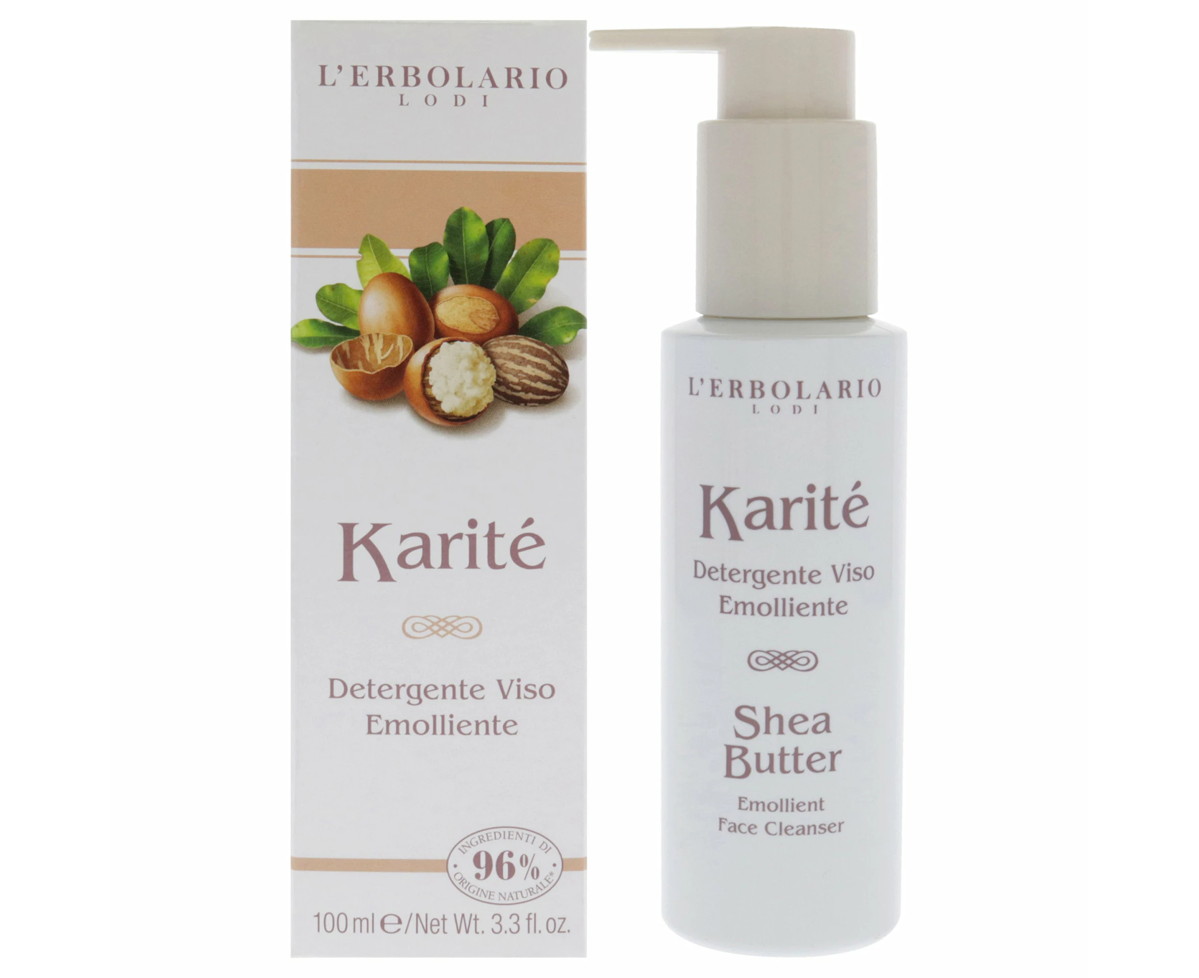 Shea Butter Emollient Face Cleanser by LErbolario for Unisex - 3.3 oz Cleanser