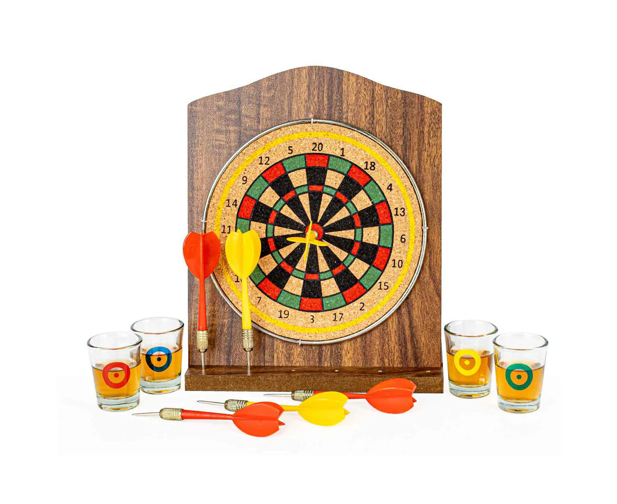 Dartboard Magnetic Darts w/ 4-Shot Glasses Night Fun Party Drinking Game