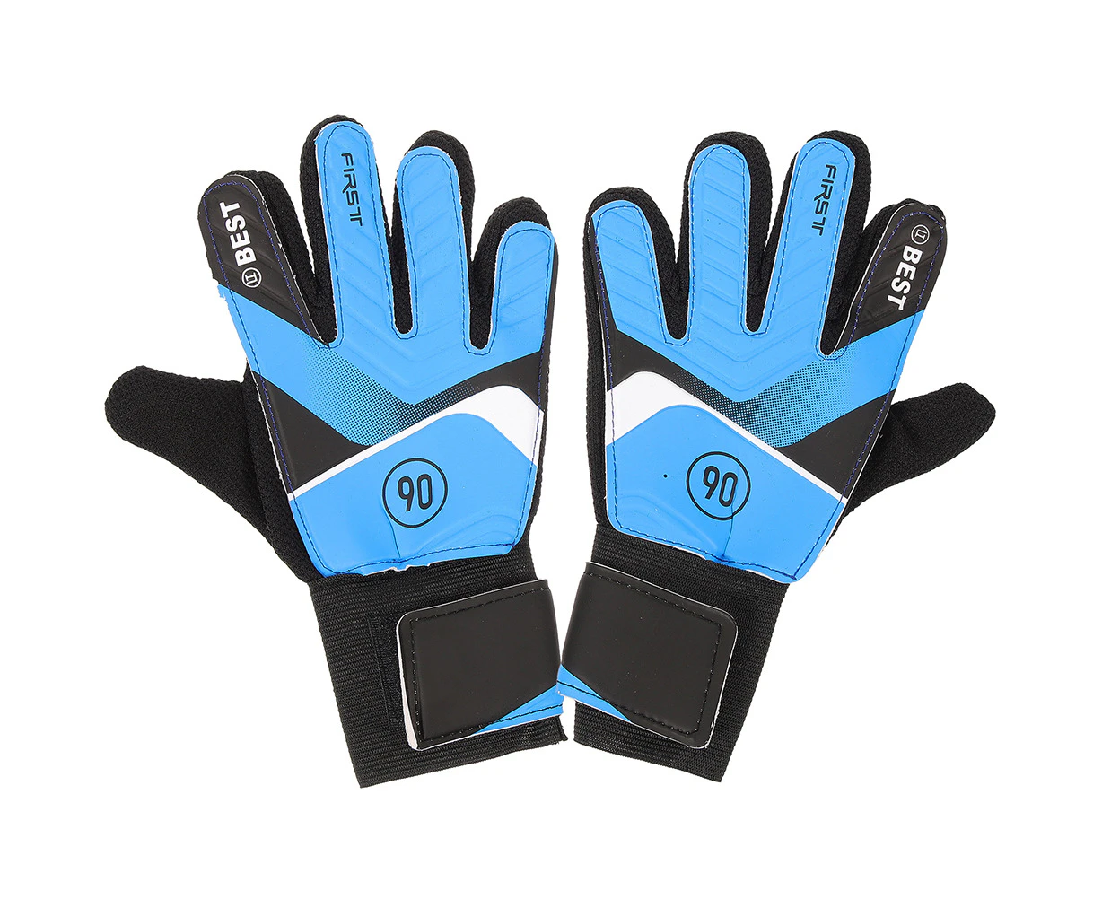 1 Pair Children Goalkeeper Gloves Professional Football Gloves Training Gloves Blue