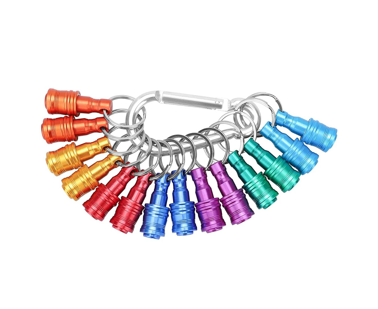 14PCS 1/4Inch Shank Screwdriver Bits Holder Extension Bar Keychain Screw Adapter Drill Bits Holder (7 Colors)