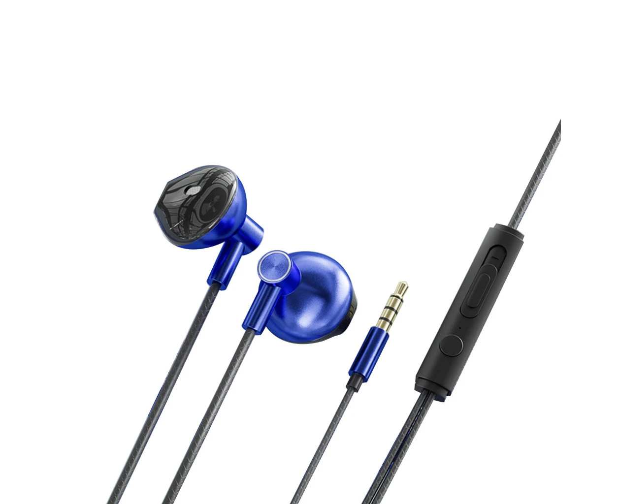 Delay-free gaming headset wired with microphone-blue-3.5mm round hole - Blue - 3.5mm round hole