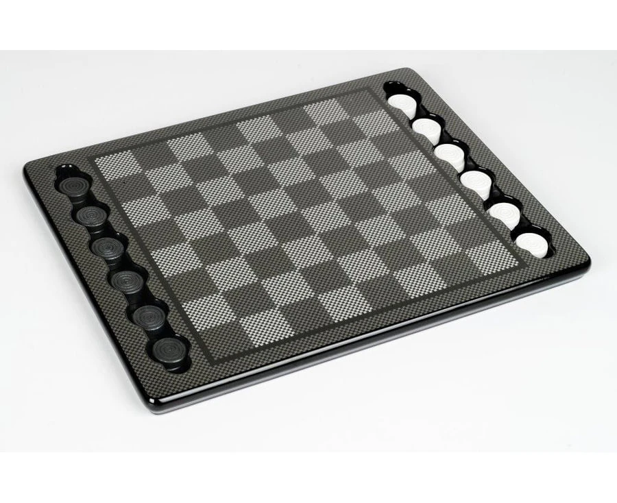 Dal Rossi Checkers Carbon Fibre - Board Game