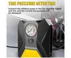 Tire Inflator Air Compressor, 12V DC Portable Air Pump with Pointer Pressure Gauge and Emergency LED Light for Car Tires, Up to 150PSI for