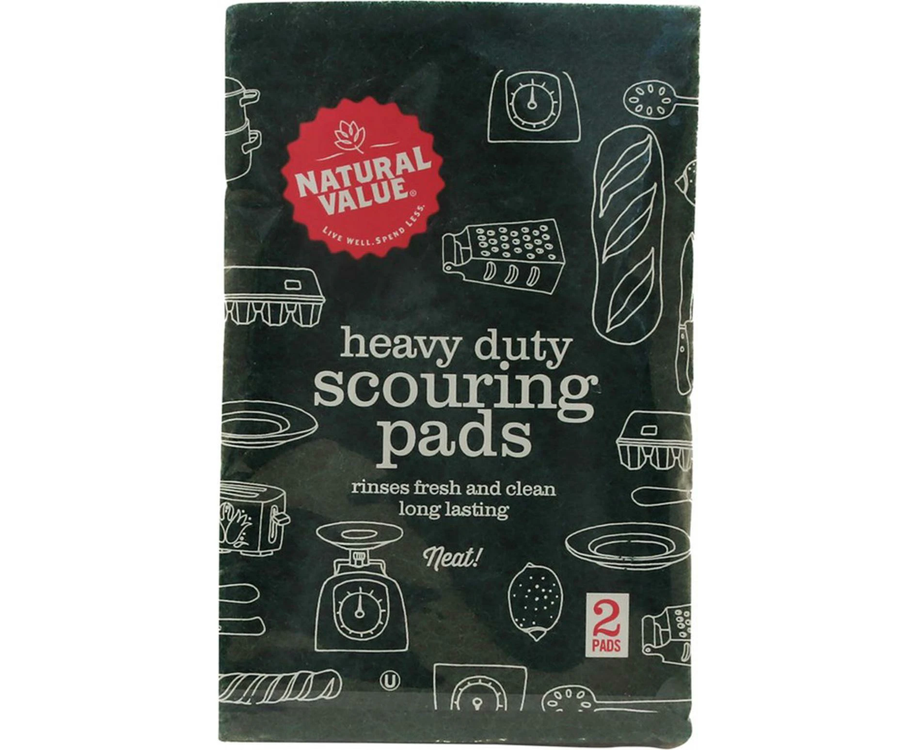 Heavy Duty Scouring Pads, 2 Pack