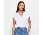 Target Sleeveless V-Neck Collared Shirt