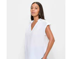 Target Sleeveless V-Neck Collared Shirt