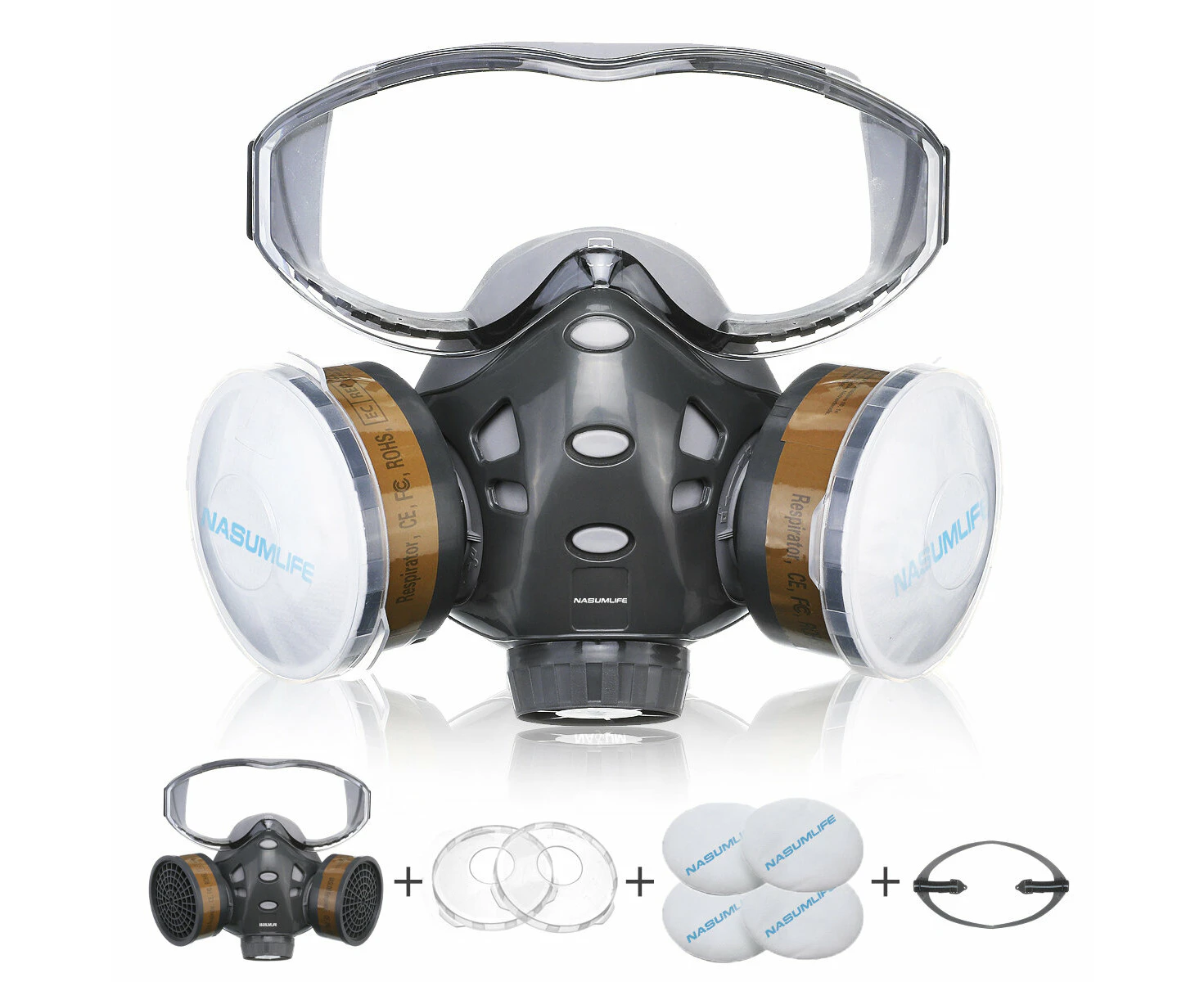 Nasum 8200 Respirator Gas Mask Half Mask For Painting Dust Machine Polishing Welding Work Protection