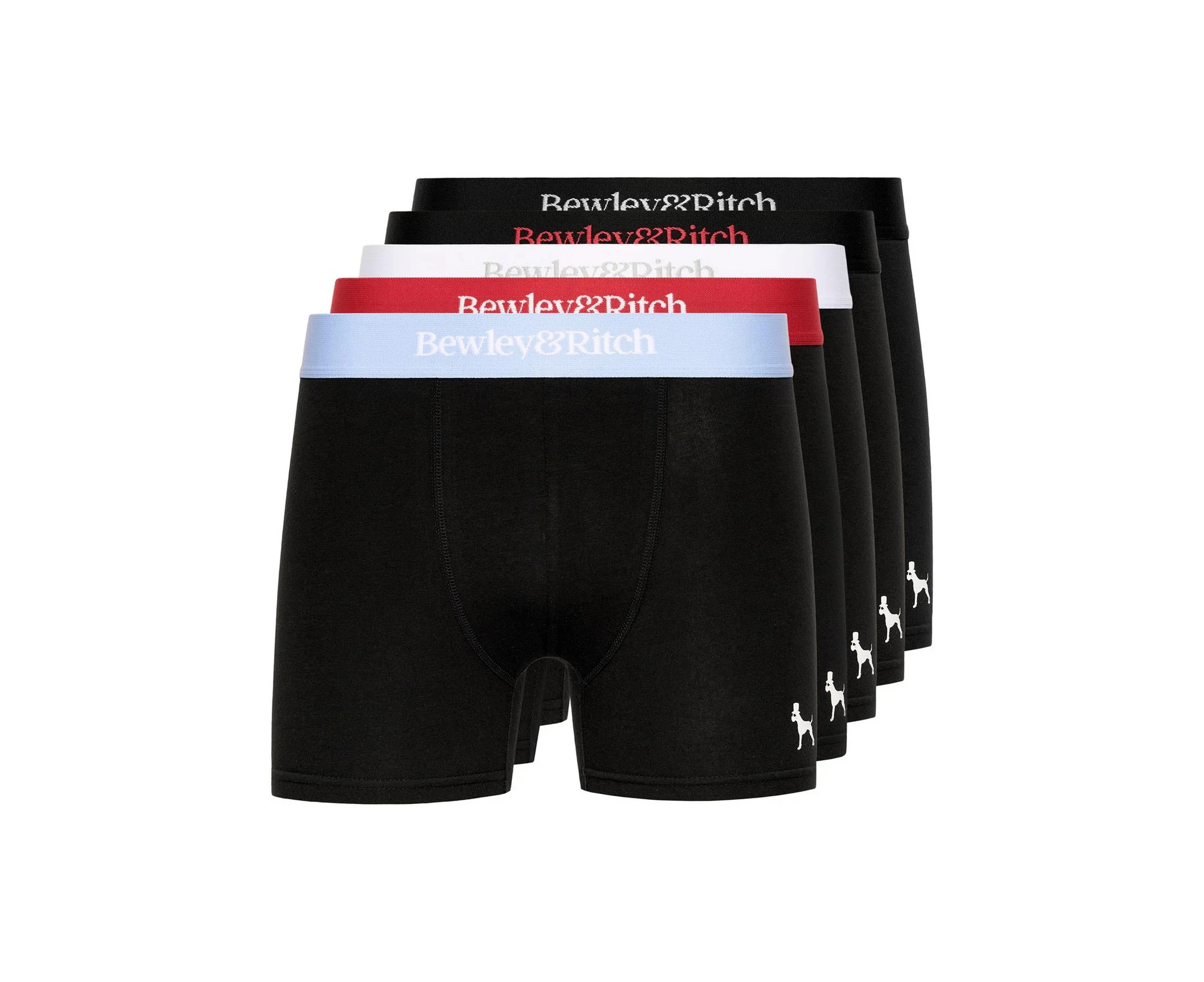 Bewley & Ritch Mens Columba Boxer Shorts (Pack of 5) (Black/Mixed) - BG1711