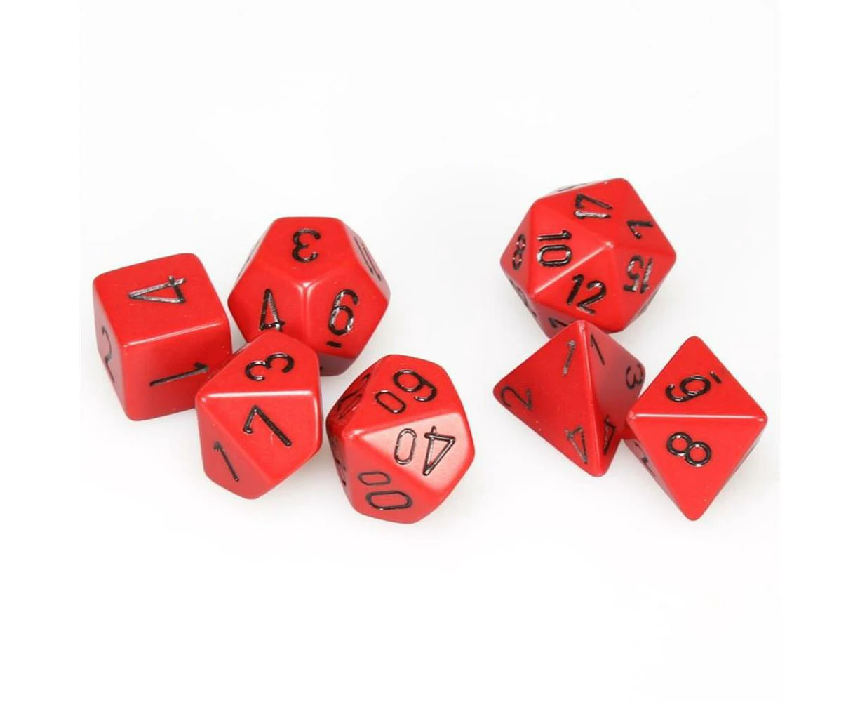 Polyhedral Dice - 7D Opaque Red/Black Set