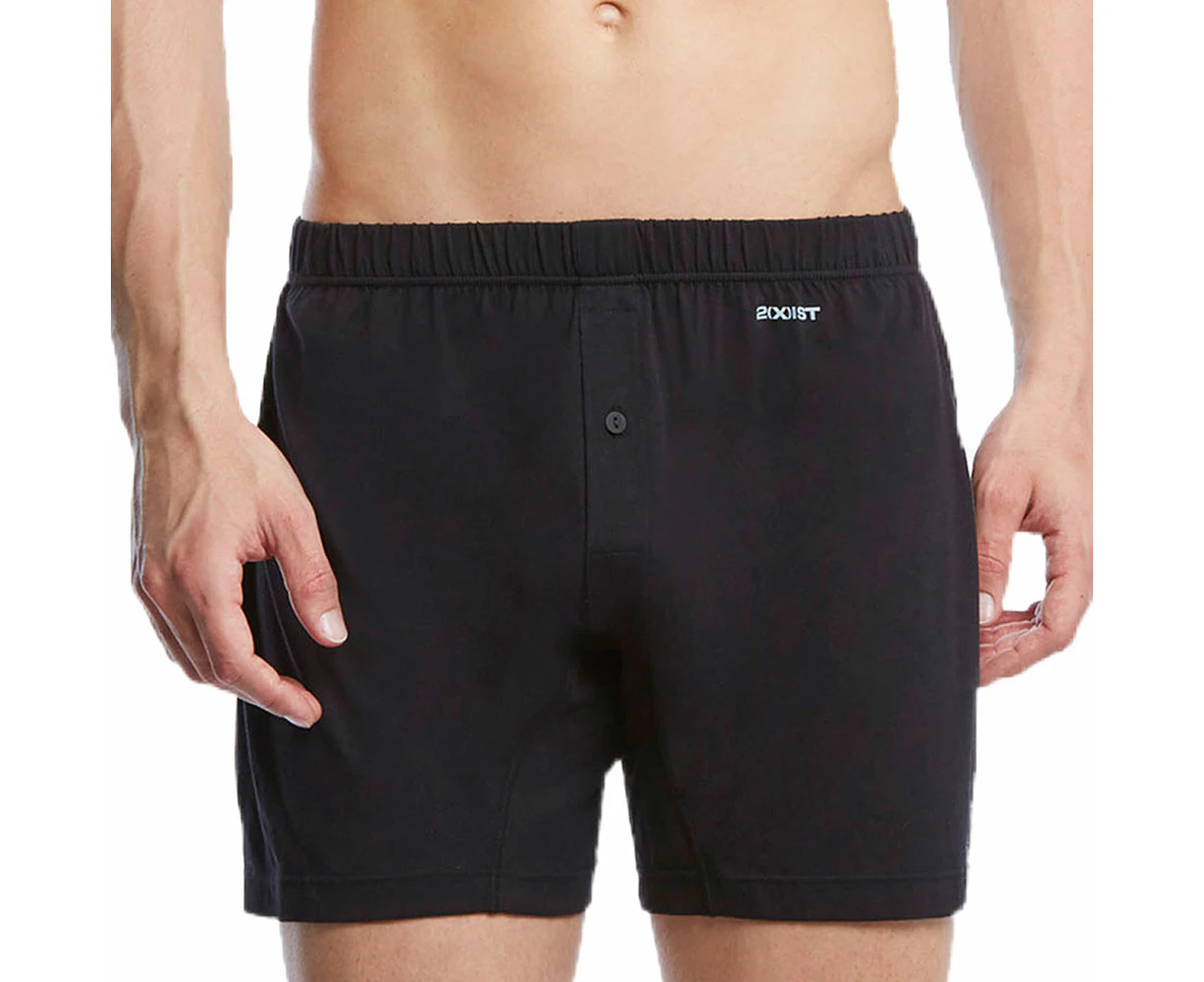 2xist Mens Pima Cotton Boxer Short 041007 Black