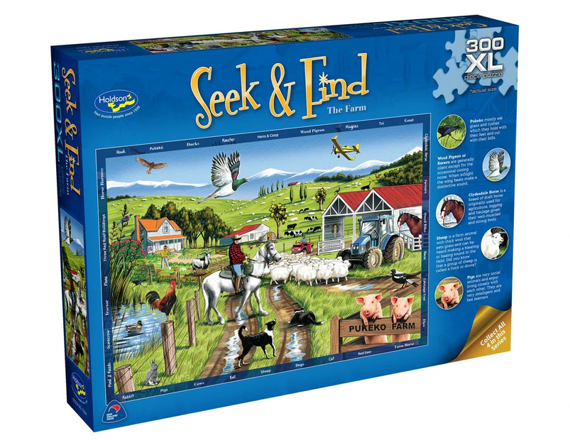 Seek & Find The Farm XL Jigsaw Puzzle, 300 Piece