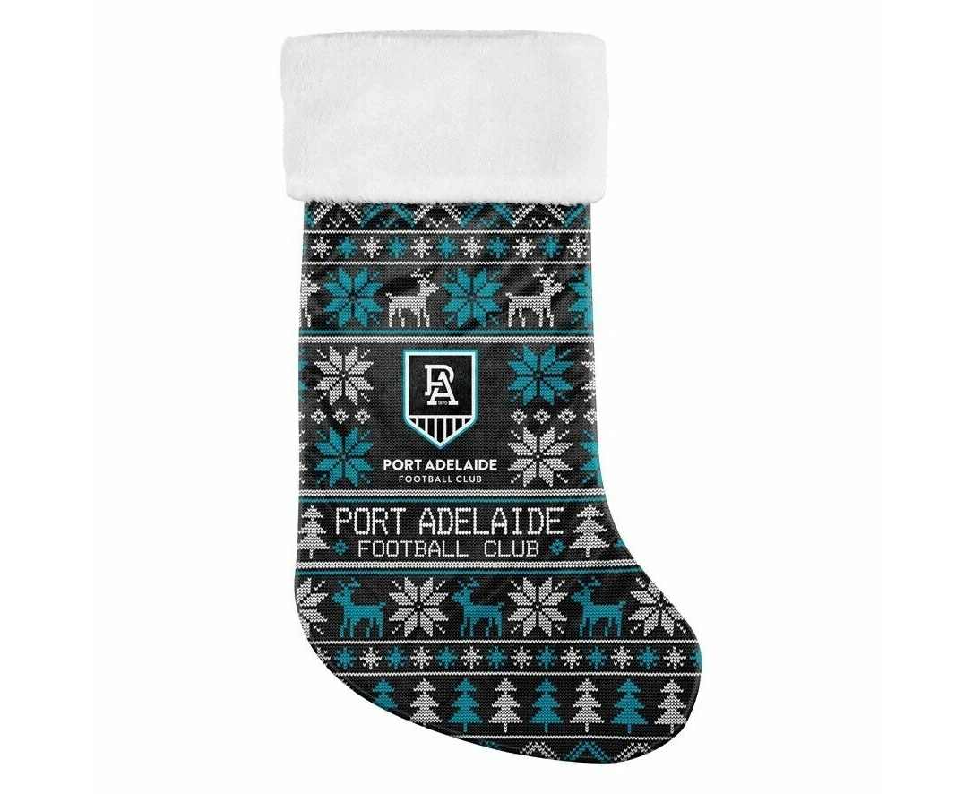 AFL Christmas Stocking - Port Adelaide Power - Sweater Print - XMAS