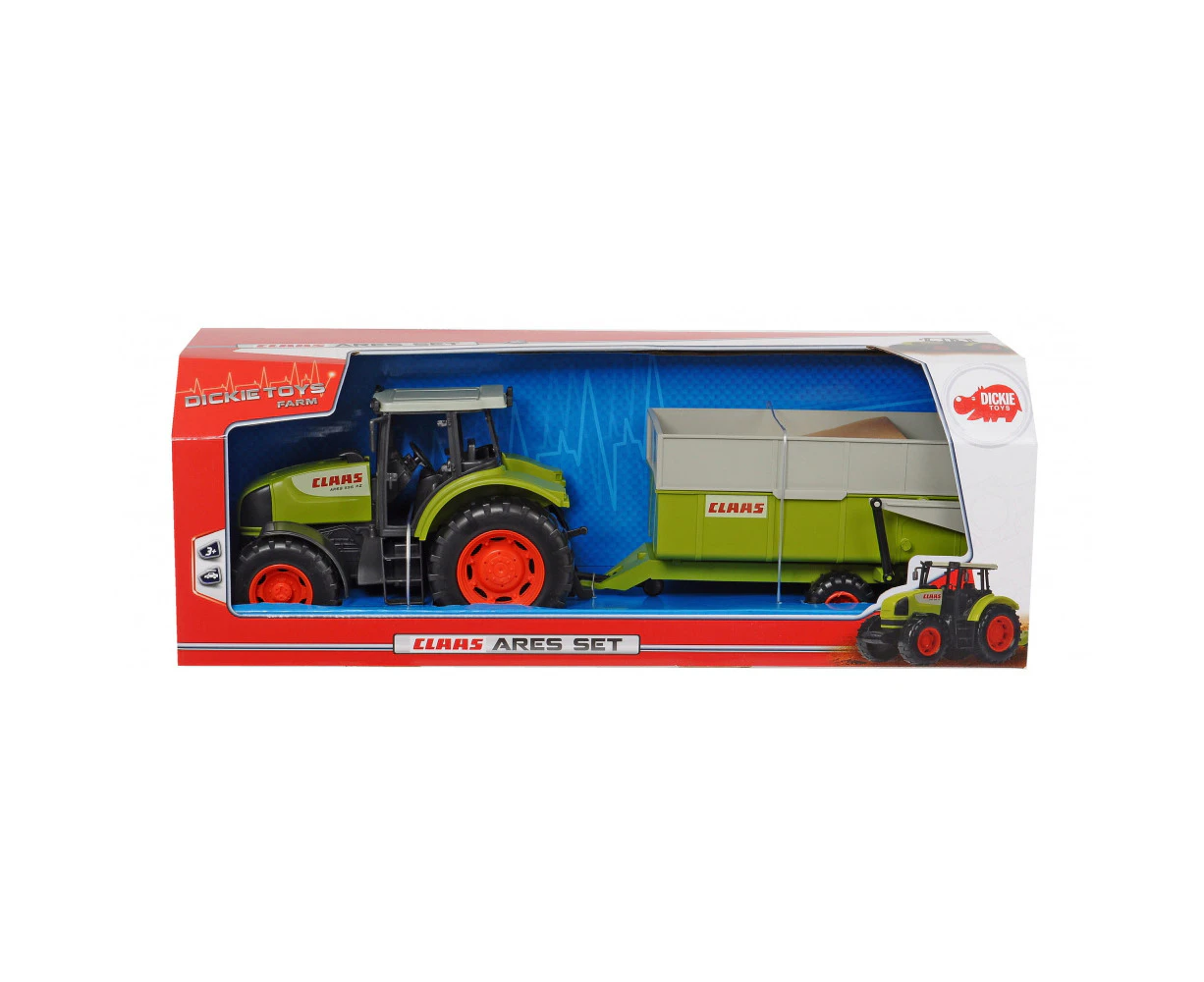 Dickie Toys Claas Ares Tractor and Trailer Set