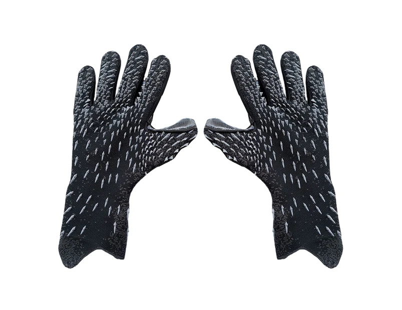 Goalie Soccer Glove Football Glove with Finger Support Goalkeeper Gloves - Black - 8