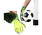 Goalie Soccer Glove Football Glove with Finger Support Goalkeeper Gloves - Black - 8