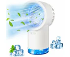 Portable Air Cooler, 4 in 1 Circulator, Mini Personal Air Conditioner with Cooler & Humidifier Purifier, 3 Fan Speeds, for Home Office, White