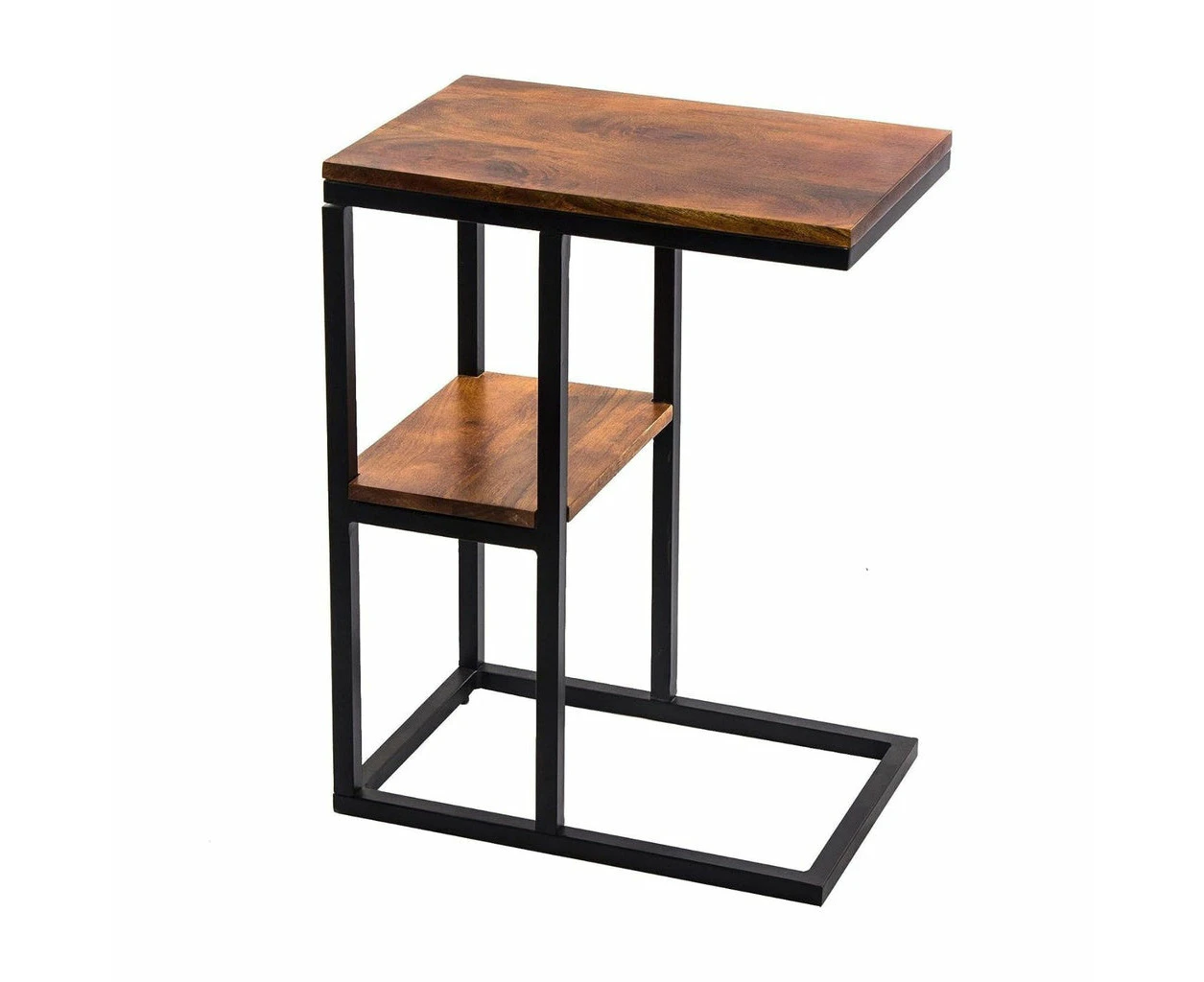 EKKIO C-Shaped 2-tier End Table with Anti Slip Base (Walnut) EK-CST-101-YXH