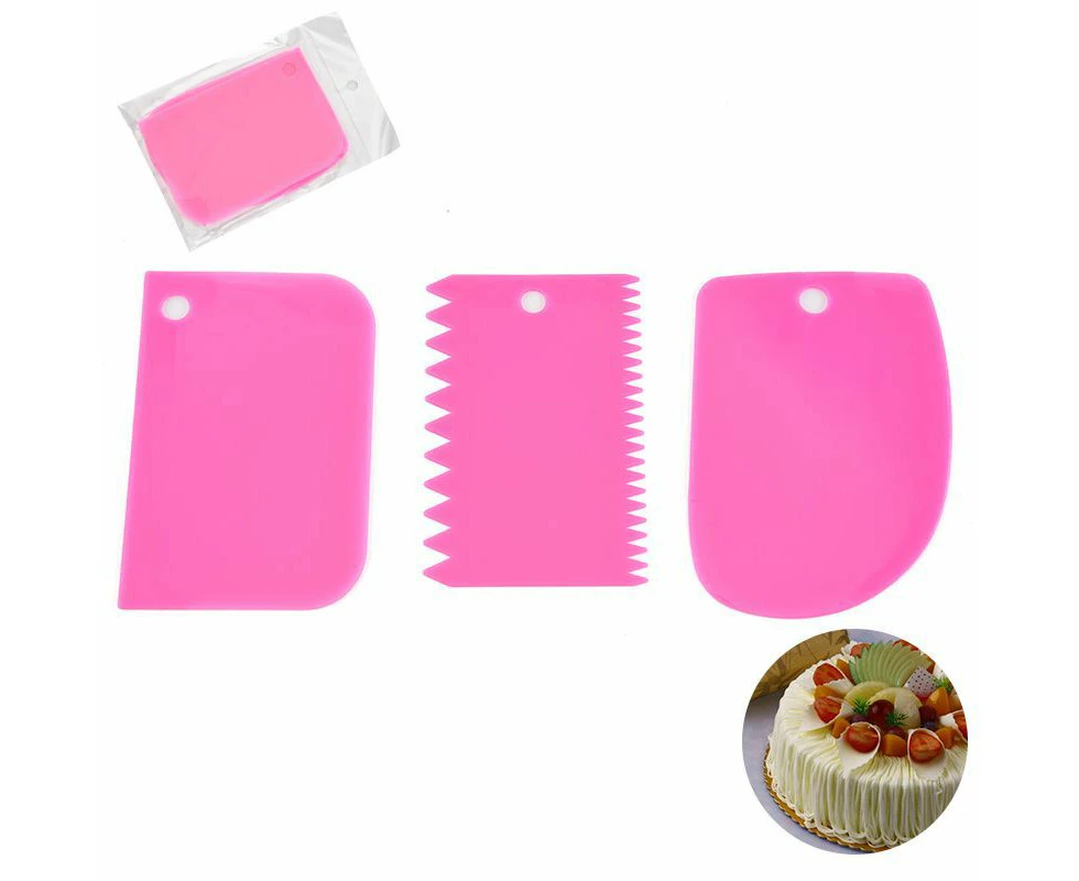 Baking Tools 3 Piece Plastic Cream Scraper Cream Cake Dough Cutter Baking Scraper