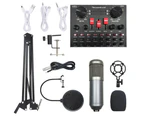 LOYOUTH Multi-functional Live Sound Card BM800 Microphone Set Audio Recording Equipments (Silver & Grey