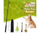 Dog Cat Toy Pet Play Interactive Flirt Pole Puppy Wand Retractable Training Exercise Tug Equipment Durable Teaser Chase Stick