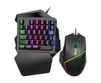 A876+V100 Keyboard and Mouse Combo Wired Gaming Mouse+One-handed Game Keyboard with Adjustable DPI and Breathing Light