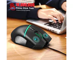 A876+V100 Keyboard and Mouse Combo Wired Gaming Mouse+One-handed Game Keyboard with Adjustable DPI and Breathing Light