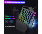 A876+V100 Keyboard and Mouse Combo Wired Gaming Mouse+One-handed Game Keyboard with Adjustable DPI and Breathing Light