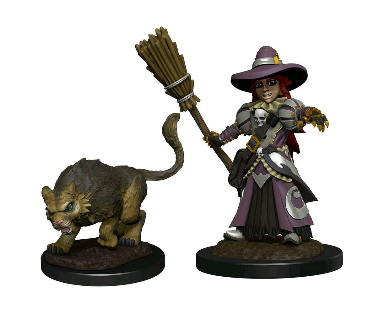 Wardlings: Pre-Painted Minis - Girl Witch & Witch's Cat