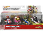 Hot Wheels Mario Kart Bundle - Race Into Action With Mario, Luigi, Bowser And An Exclusive Black Yoshi!