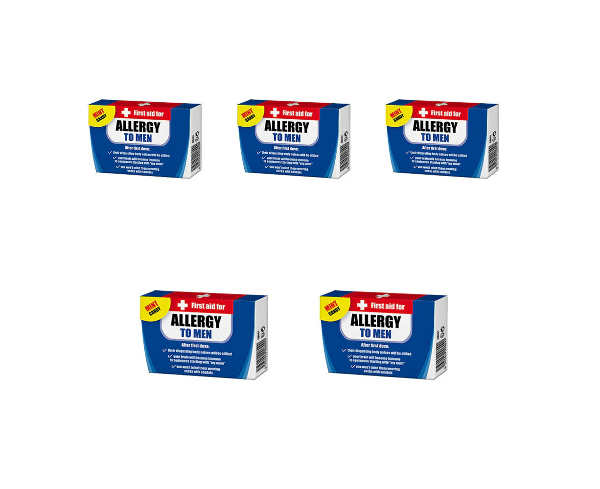 5PK Sweet First Aid Allergy to Men Mints Fresh Breath Candy 2 Blisters 9x6cm