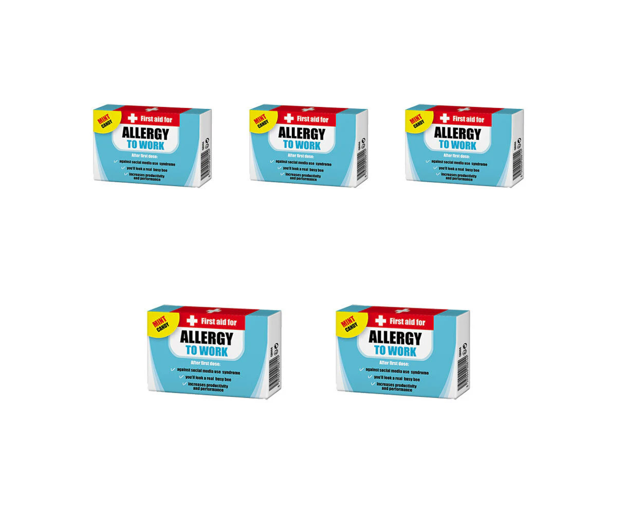 5PK Sweet First Aid Allergy to Work Mints Fresh Breath Candy 2 Blisters 9x6cm