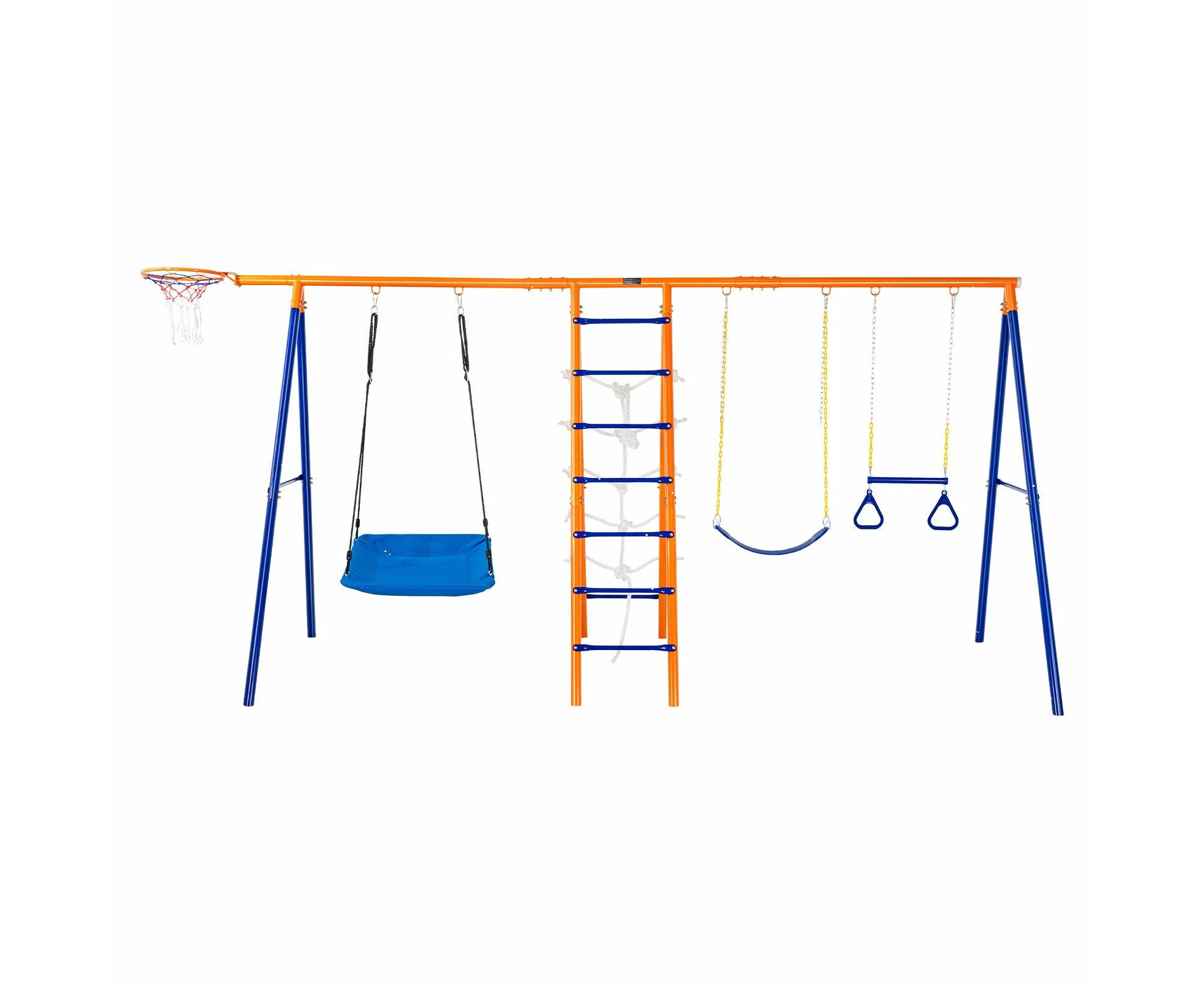 VEVOR Swing Sets for Backyard 6 in 1 Swing Set 440lbs Capacity Metal Swingset