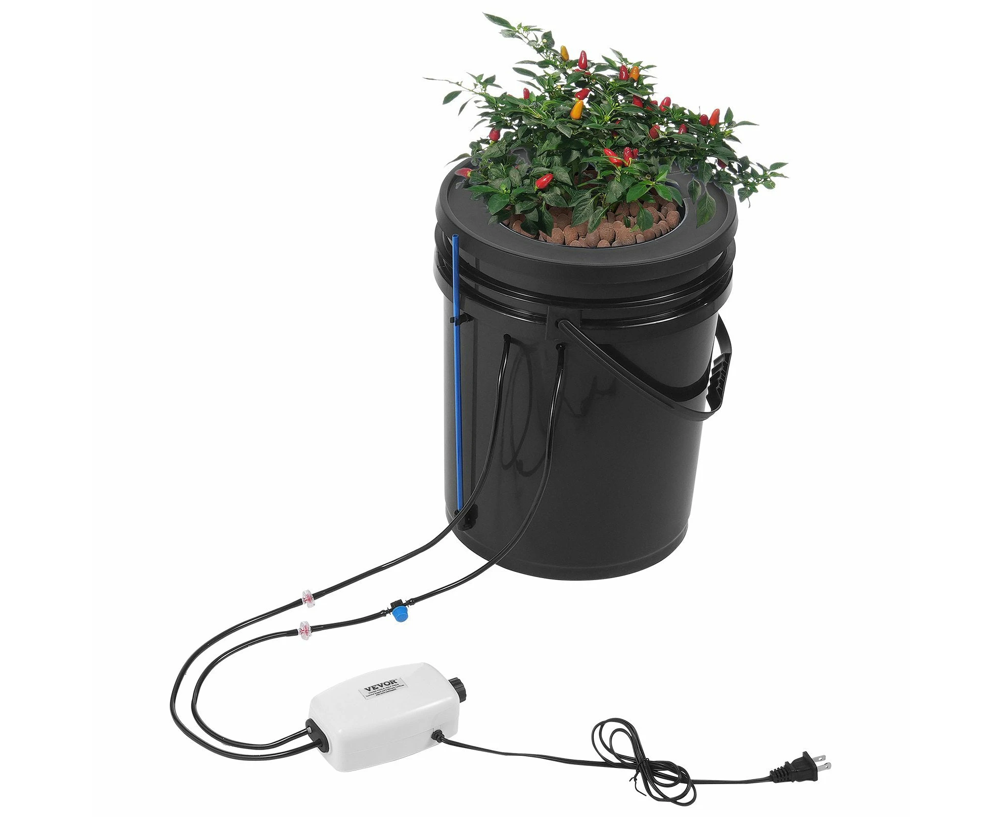 VEVOR DWC Hydroponics Grow System Deep Water Culture with Top Drip 1 Bucket 20L