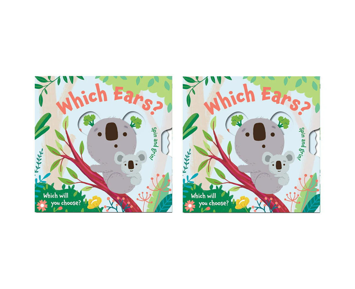 2PK Which Ears Kids/Children Bedtime Story Reading Board Book 0-3y