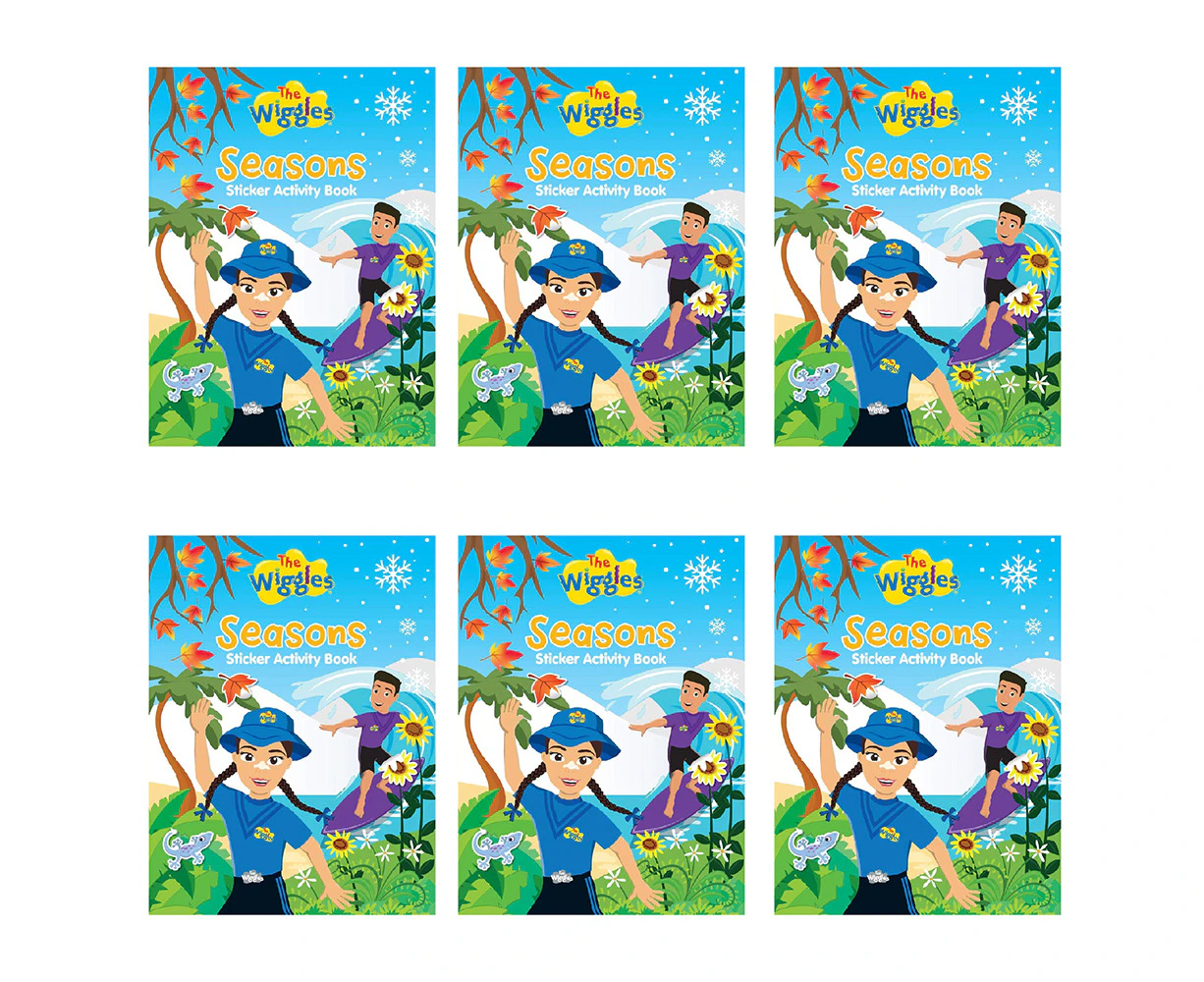 6PK The Wiggles Seasons Kids/Children Sticker Activity Story Book 3-8y