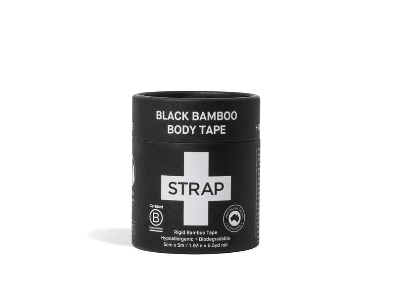 Strap Strap Black Bamboo Rigid Body Tape - 5m / 5.5yd