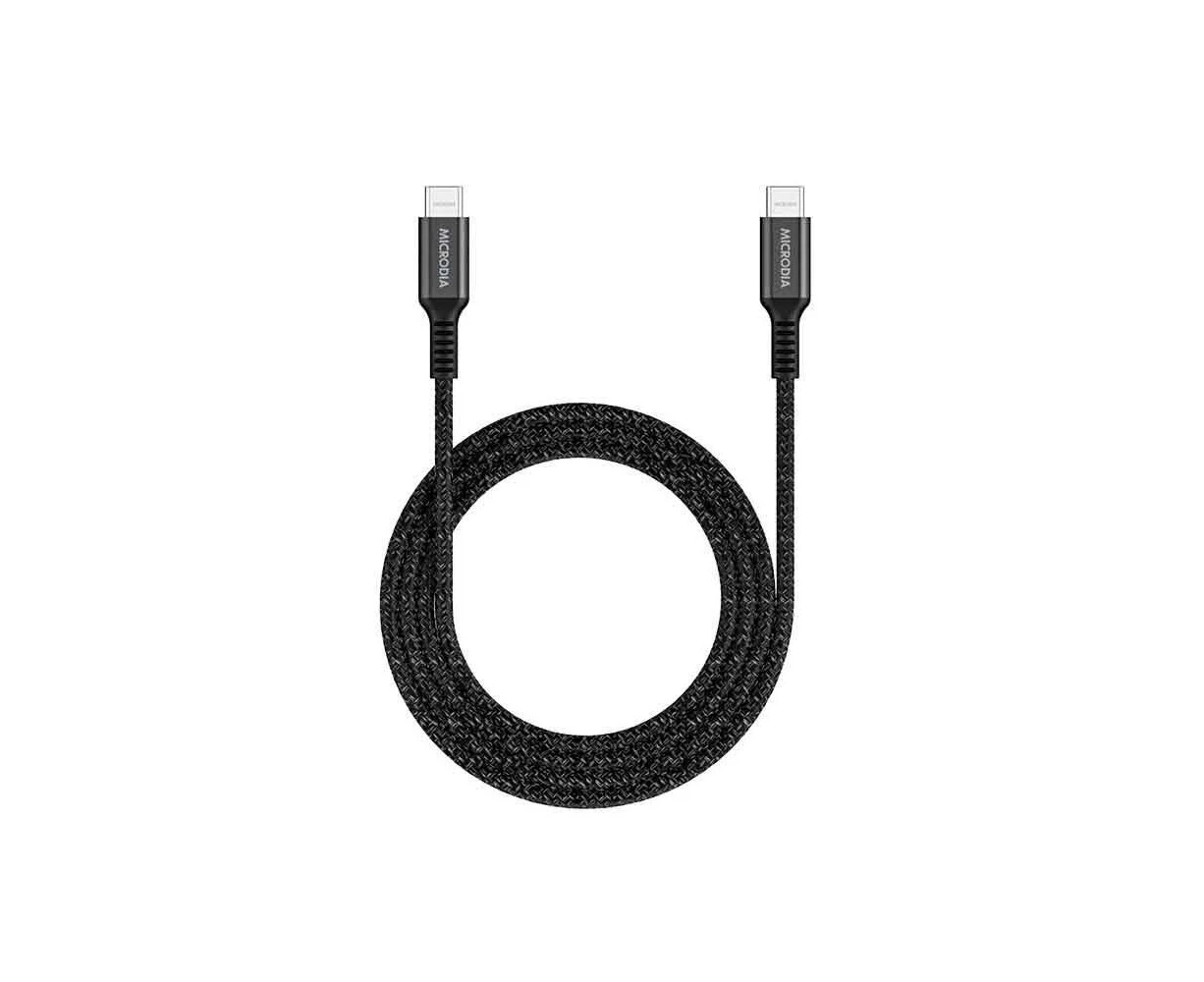 Microdia ExeCable Tweed PD240W USB-C Charging/Sync Cable Cord 1m Charcoal