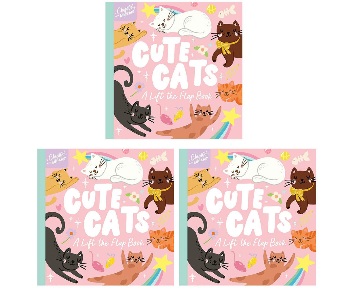 3PK Cute Cats Kids/Children Bedtime Storytelling Reading Board Book 3y