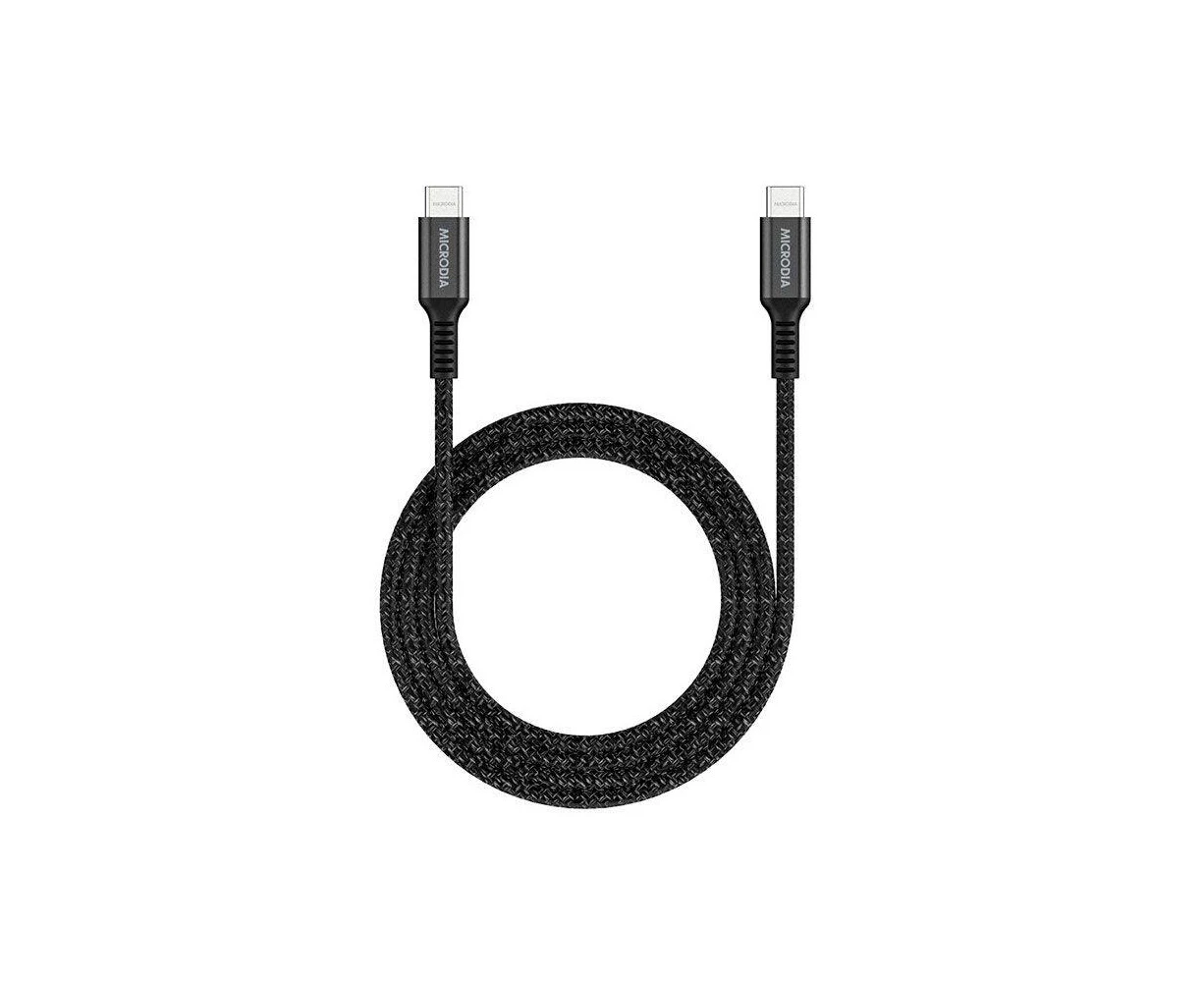 Microdia ExeCable Tweed PD100W USB-C Charging/Sync Cable Cord 2.6m Charcoal