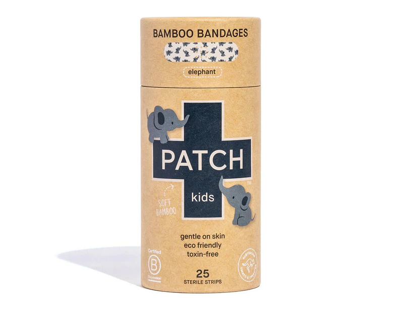 Patch Patch Kids Bamboo Adhesive Bandages - Elephant - 25 pack