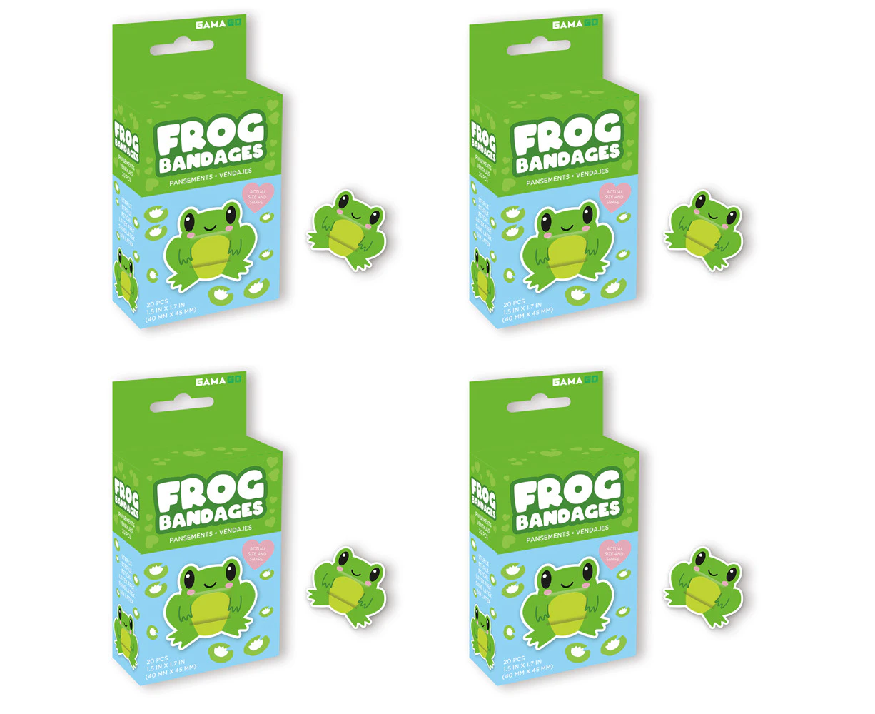 80pc Gamago Frog Bandages First Aid Bandaid Wound Plaster 1.5x1.7in Green